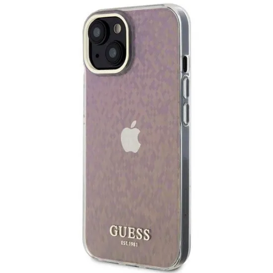 Guess GUHCP15SHDECMP iPhone 15 6.1&quot; pink/pink hardcase IML Faceted Mirror Disco Iridescent