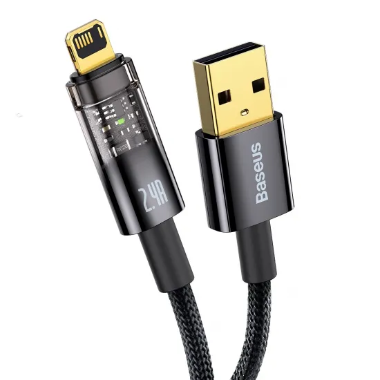 [B WARE] Baseus Explorer Series Kabel USB - Lightning 2.4A 2 m schwarz (CATS000501)
