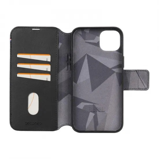 Decoded Detachable Wallet Case Leather with MagSafe for iPhone 15 Plus - Black