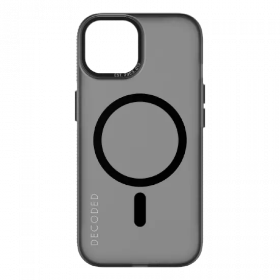 Decoded Transparent Grip Case with MagSafe for iPhone 15 - gray and black