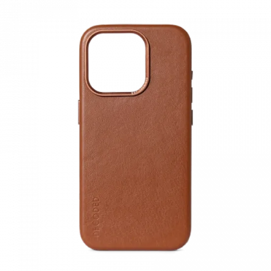 Decoded Leather Case with MagSafe for iPhone 15 Pro - brown