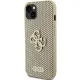 Guess Perforated 4G Glitter case for iPhone 15 - gold