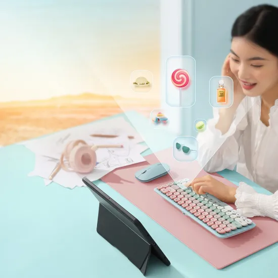 Ugreen KU101 Bluetooth/USB-C kabellose mechanische Tastatur mit Hintergrundbeleuchtung – Pink