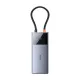 USB HUB 6in1 Baseus Metal Gleam Series II USB-A/USB-C/USB-C PD/HDMI/RJ45 - black