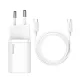 Baseus Si USB-C 25W 3A fast charger with USB-C / USB-C 1m cable - white