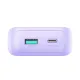 Joyroom JR-PBC07 20000mAh 30W mini power bank with USB-C and Lightning cables - purple