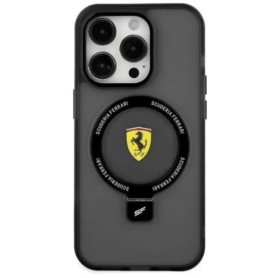 Ferrari FEHMP15SUSCAK iPhone 15 6.1&quot; black/black hardcase Ring Stand 2023 Collection MagSafe