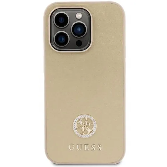 Guess GUHCP15LPS4DGPD iPhone 15 Pro 6.1&quot; gold/gold hardcase Strass Metal Logo