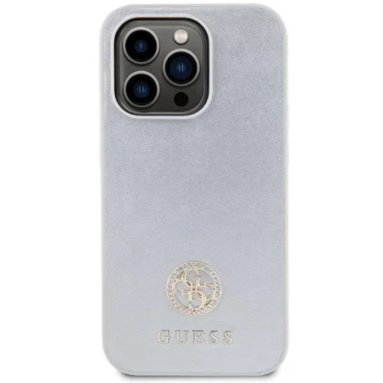 Guess GUHCP15XPS4DGPS iPhone 15 Pro Max 6.7&quot; silver/silver hardcase Strass Metal Logo