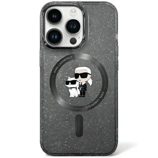 Karl Lagerfeld KLHMN61HGKCNOK iPhone 11 / Xr 6.1&quot; black/black hardcase Karl&amp;Choupette Glitter MagSafe