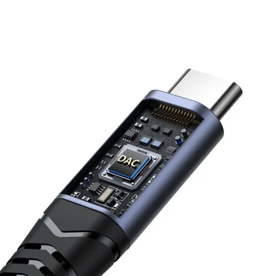 Joyroom SY-C02 2in1 DAC adapter USB-C to USB-C / 3.5 mm mini jack - black