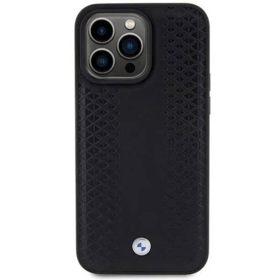 BMW Leather Diamond Pattern case for iPhone 15 Pro - black
