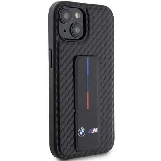 BMW Grip Stand Smooth & Carbon case for iPhone 15 - black