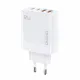 Dudao A65EU GaN network charger 2xUSB-A / 2xUSB-C PD 65W - white