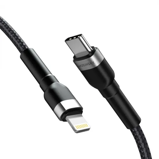 Wozinsky WNBCL1 Lightning / USB-C PD 30W Kabel 1 m - Schwarz
