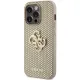Guess Perforated 4G Glitter case for iPhone 15 Pro - gold