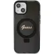 Guess Ring Stand Script Glitter MagSafe case for iPhone 15 - black