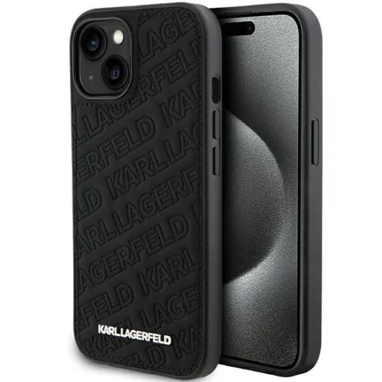 Karl Lagerfeld Quilted K Pattern case for iPhone 15 - black