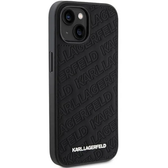 Karl Lagerfeld Quilted K Pattern case for iPhone 15 - black