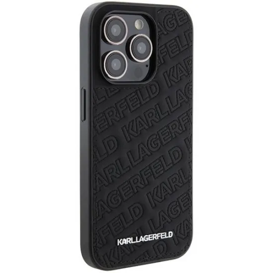 Karl Lagerfeld Quilted K Pattern case for iPhone 15 Pro Max - black