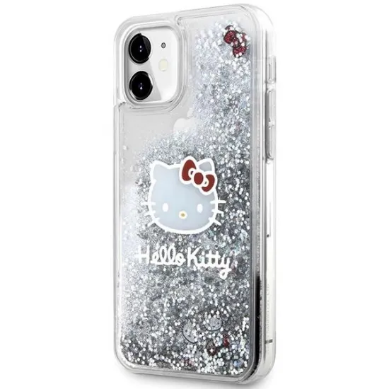 Hello Kitty Liquid Glitter Charms Kitty Head Case for iPhone 11 / Xr - Silver