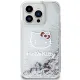 Hello Kitty Liquid Glitter Charms Kitty Head case for iPhone 14 Pro - silver