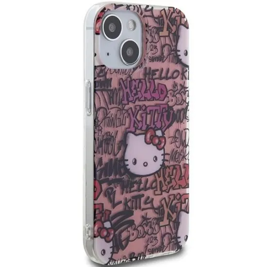 Coque Hello Kitty IML Tags Graffiti pour iPhone 15 - rose