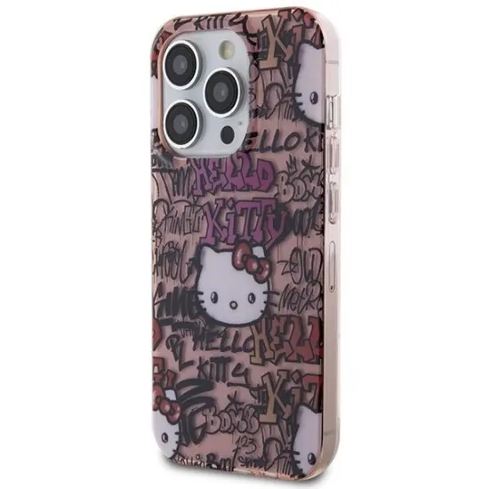 Coque Hello Kitty IML Tags Graffiti pour iPhone 15 Pro Max - rose