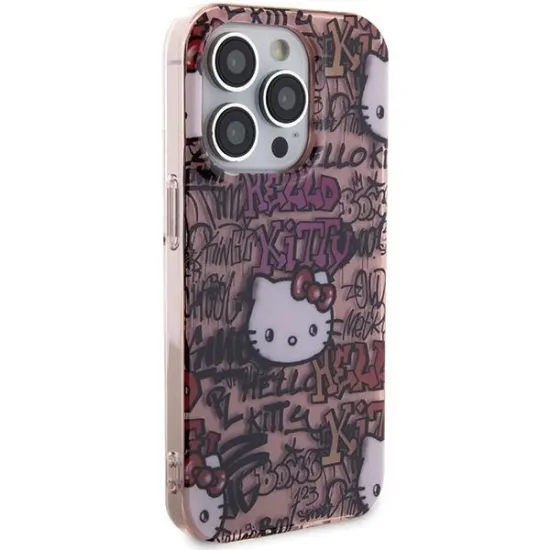 Coque Hello Kitty IML Tags Graffiti pour iPhone 15 Pro Max - rose
