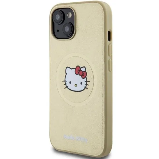 Hello Kitty Leather Kitty Head MagSafe case for iPhone 14 - gold