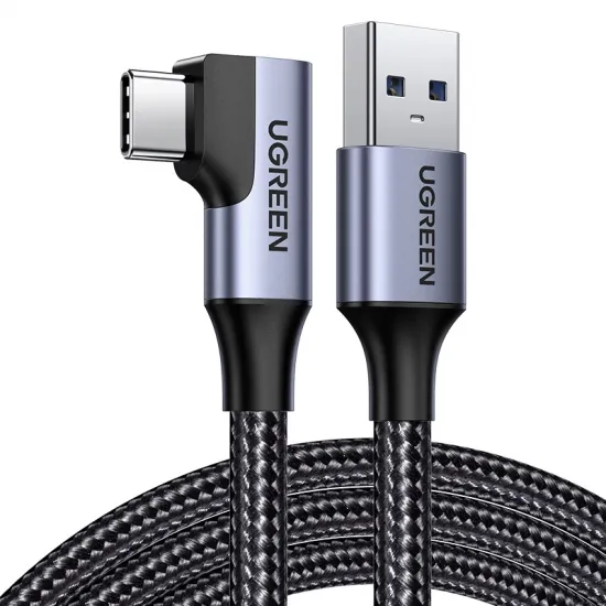 Ugreen US385 USB-A / USB-C 90º 5Gb/s 3A 1m angled cable - black