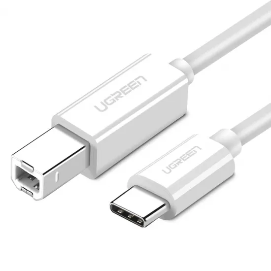 Ugreen US241 USB-C / USB-B 2.0 Cable for Scanner Printer 1.5 m - White
