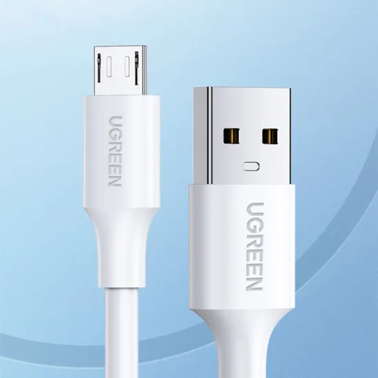 Ugreen US289 USB 2.0 A auf Micro-USB-Kabel, vernickelt, 0,25 m, Weiß