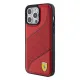 Ferrari Perforated Waves Metal Logo case for iPhone 15 Pro - red