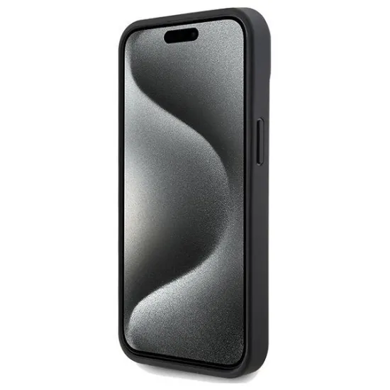 Ferrari Perforated Waves Metal Logo case for iPhone 15 / 14 / 13 - black