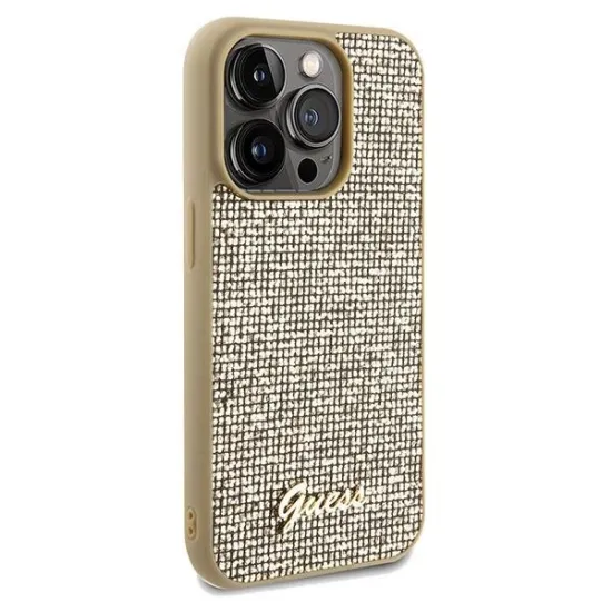 Guess Disco Metal Script case for iPhone 14 Pro Max - gold