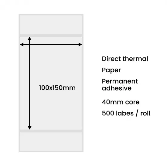 Thermoetiketten 100x150mm (500 Stück) - weiß