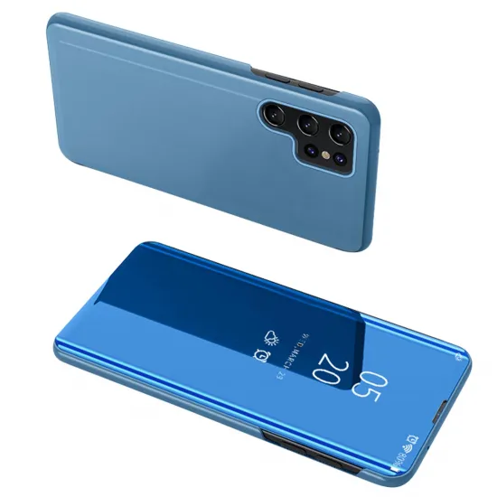 Clear View Case for Samsung S24+ with flap - blue
