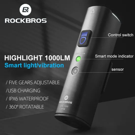Rockbros V9M-1000 front bicycle light 1000lm - black