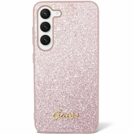 Guess Glitter Script case for Samsung Galaxy S24 Ultra - pink