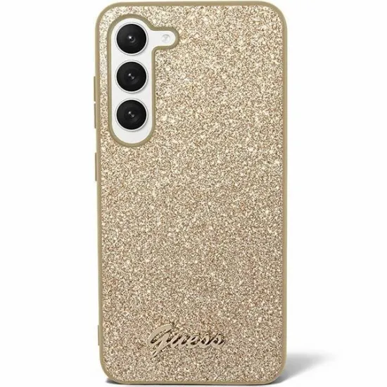 Guess Glitter Script case for Samsung Galaxy S24 - gold