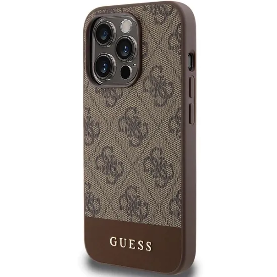 Guess 4G Stripe Collection case for iPhone 15 Pro - brown