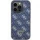 Guess 4G Triangle Metal Logo case for iPhone 15 Pro - blue