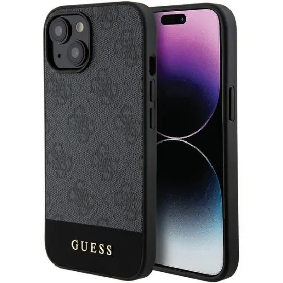 Guess 4G Stripe Collection case for iPhone 15 / 14 / 13 - gray