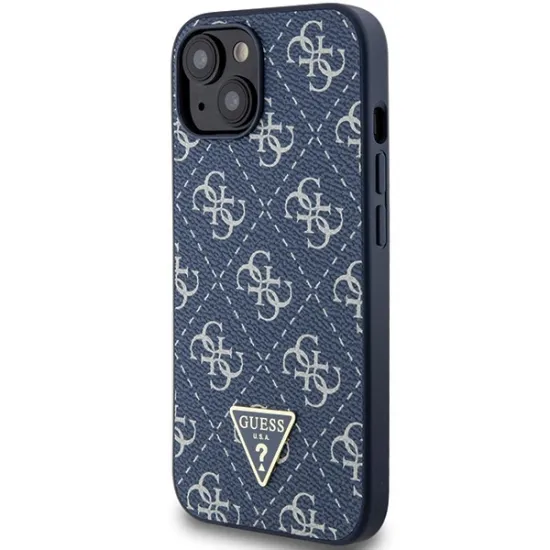 Guess 4G Triangle Metal Logo Case for iPhone 15/14/13 - Blue
