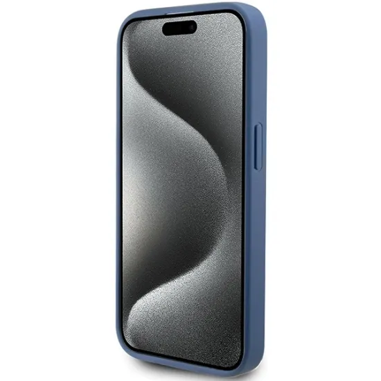 Guess 4G Big Metal Logo case for iPhone 15 Pro Max - blue