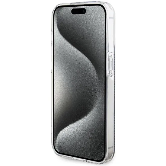 Guess IML 4G Gold Stripe case for iPhone 15 Pro Max - black