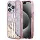 Guess Liquid Glitter Gold Stripes case for iPhone 15 Pro Max - pink