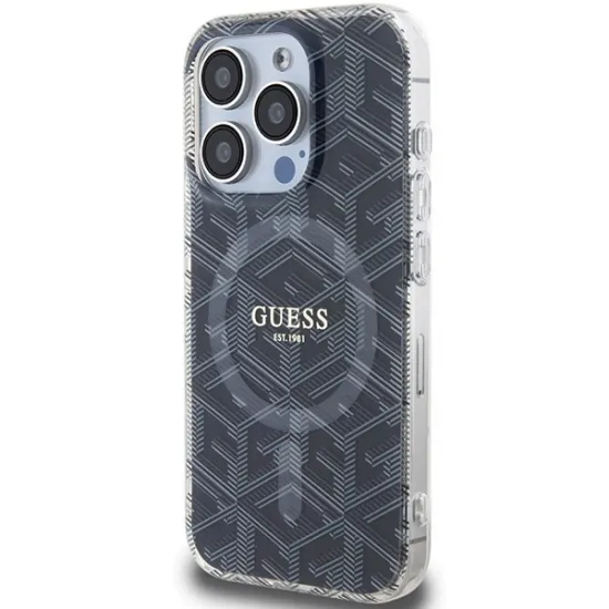 Guess IML GCube MagSafe case for iPhone 15 Pro - black