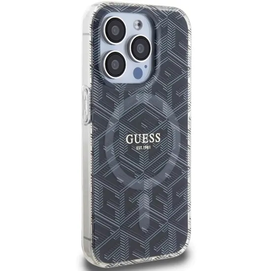 Guess IML GCube MagSafe case for iPhone 15 Pro - black